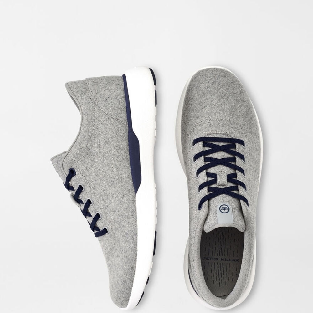 ✨Peter Millar Glide Performance Wool Sneaker Shoes Gray Blue Men's 8.5 MA23EF05